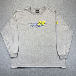 Chase Authentics Jeff Gordon 24 NASCAR Long Sleeve T-Shirt Men’s 2XL Gray USA
